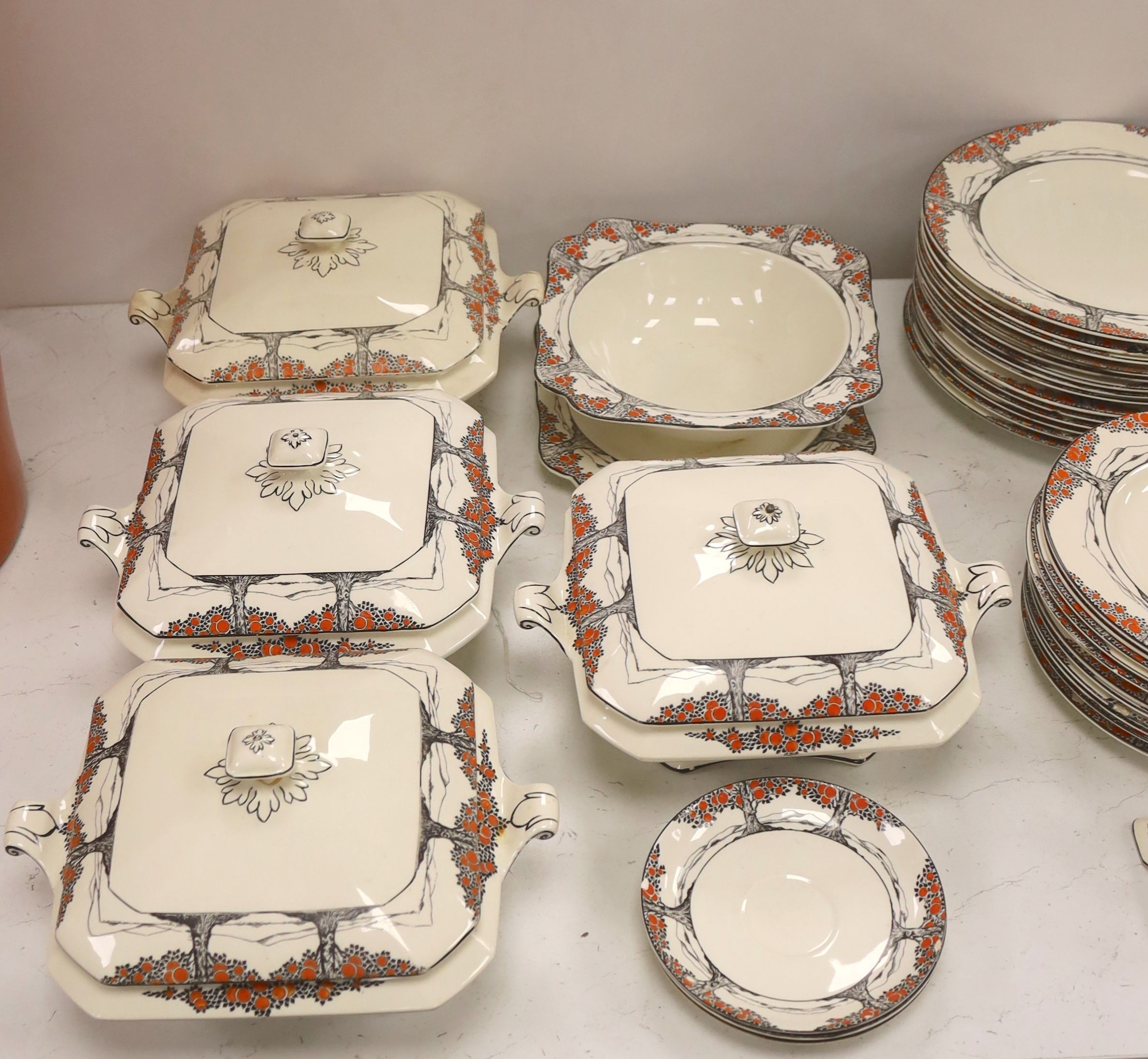 A Crown Ducal Orange Tree part dinner and tea service